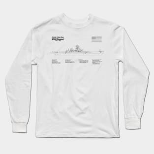 USS Missouri bb-63. World War II Battleship - BDpng Long Sleeve T-Shirt